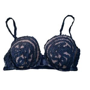 Jean Paul Gaultier La Perla Collection Rubans Silk Ribbonwork Bra Black Size 32